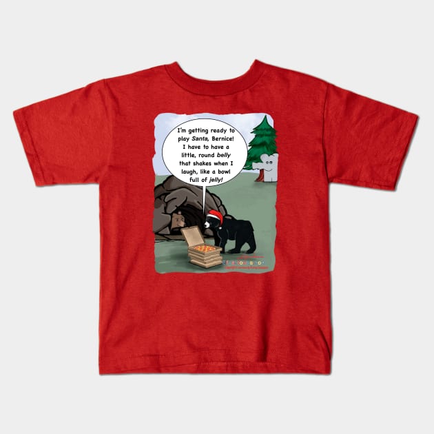 Santa Bear Kids T-Shirt by Enormously Funny Cartoons